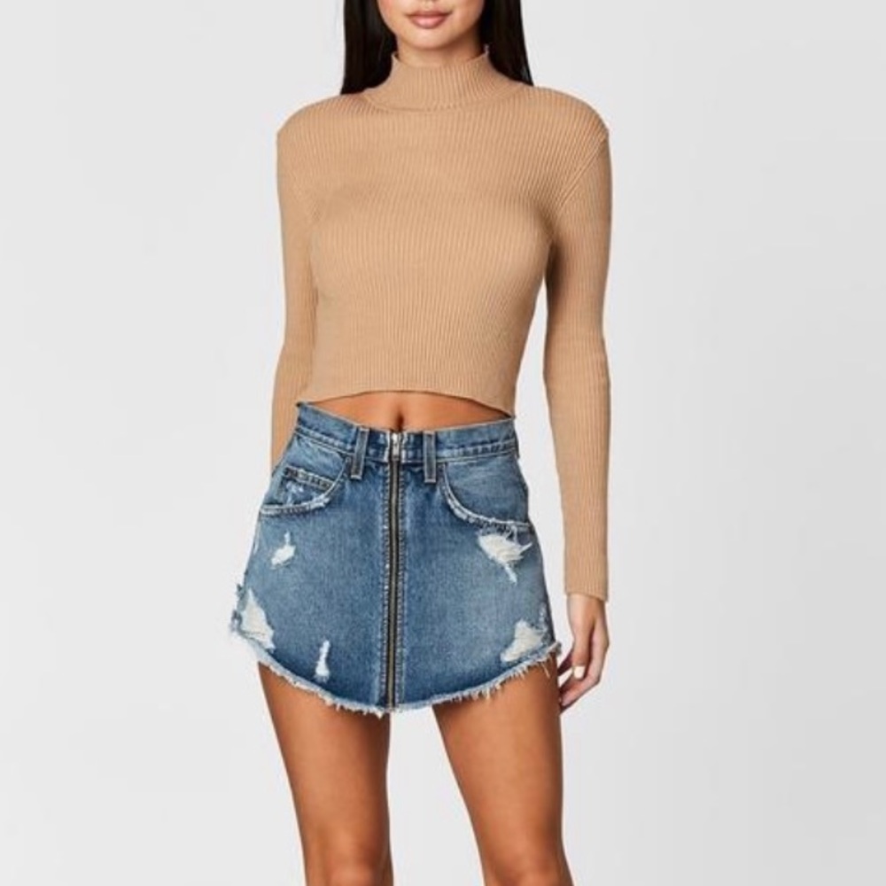 Denim mini skirt